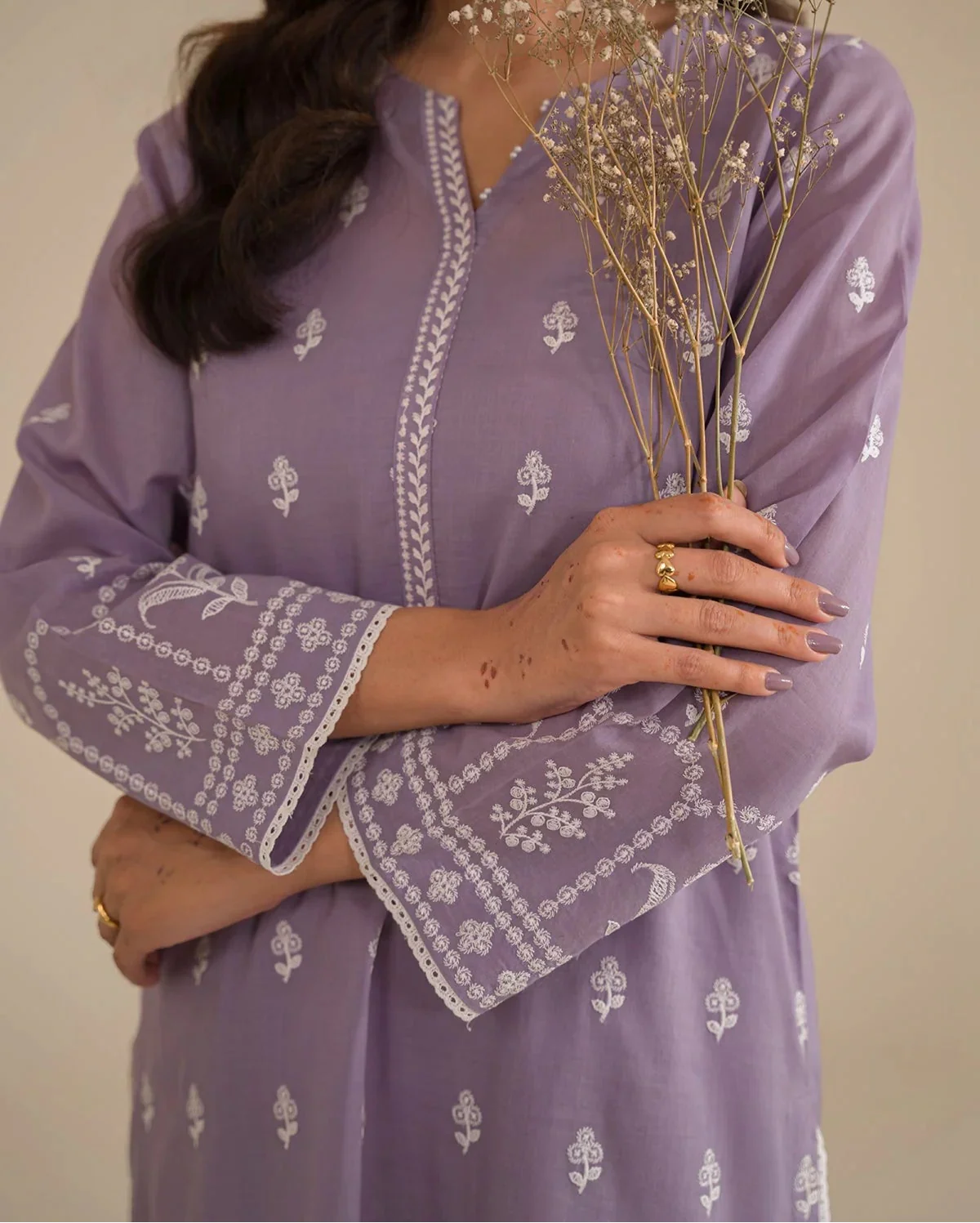 Grace Z-(W707) - Stitched Embroidered 2pc Marina Dress