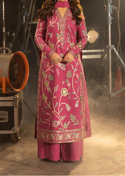 Grace W977-Embroidered 3pc Marina Dress With Dyed Chiffon Dupatta.