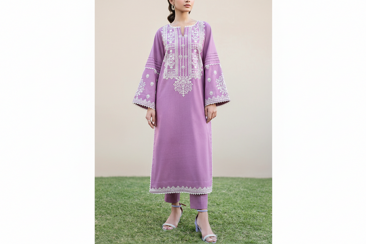 Grace W409-Embroidered 2pc marina dress