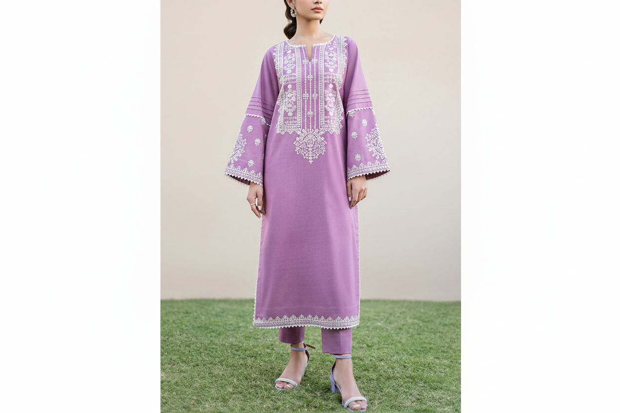 Grace W409-Embroidered 2pc marina dress
