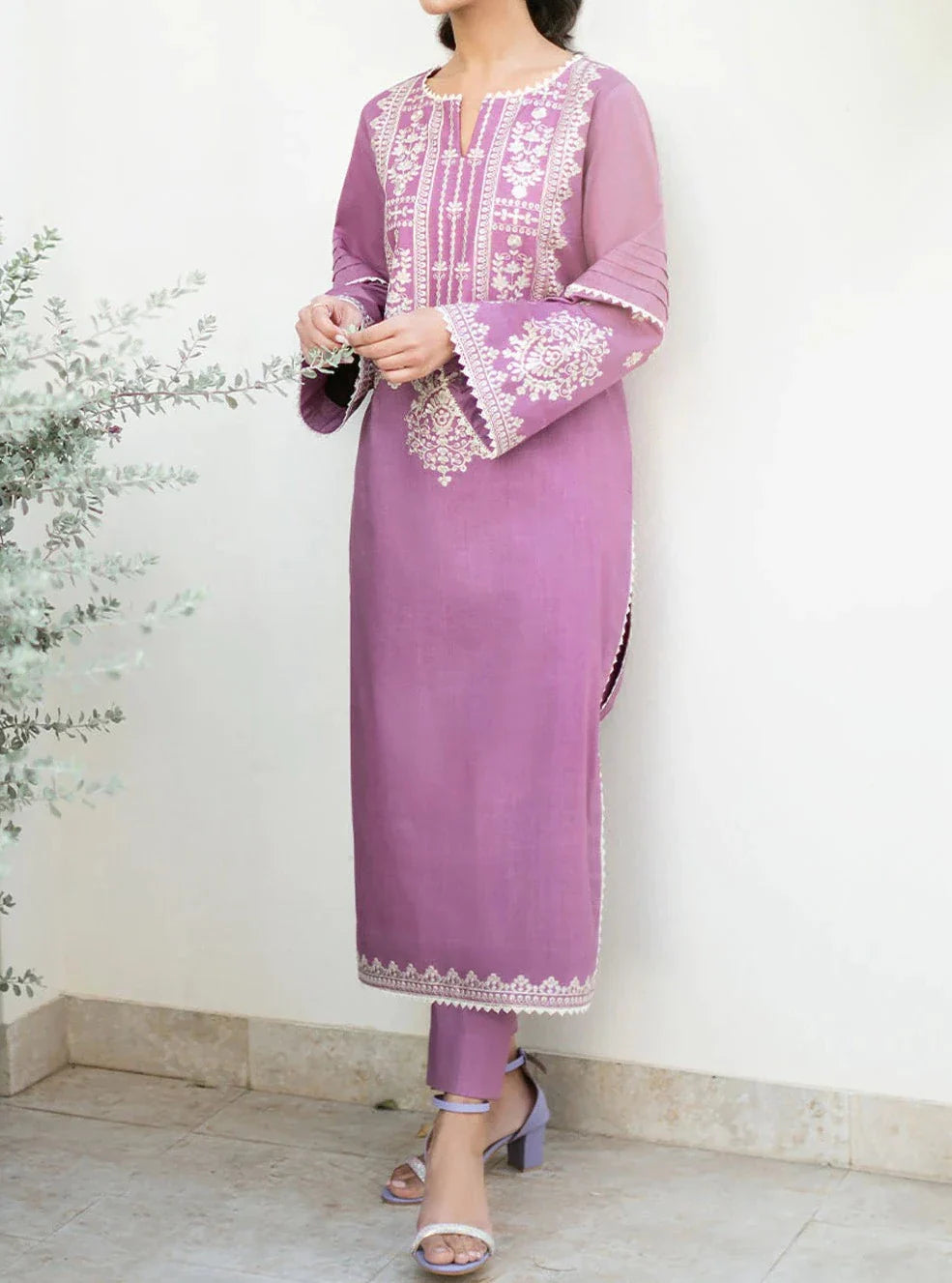 Grace Z-(W409)- Stitched Embroidered 2pc marina dress