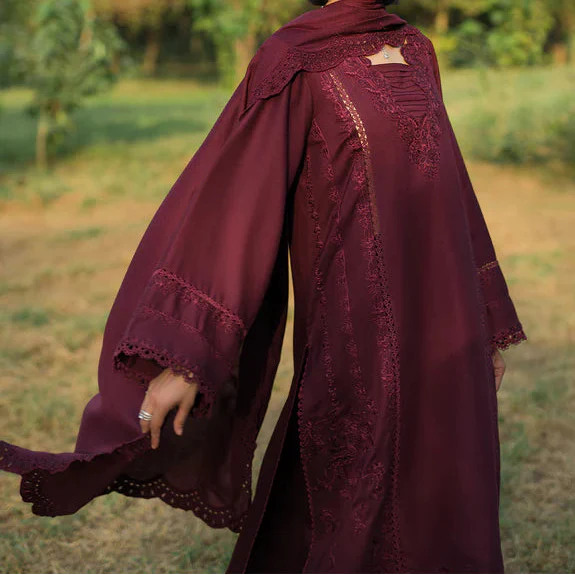 Grace Z-(S1338) - Stitched Embroidered 3pc Lawn Dress With Embroidered Chiffon Dupatta.