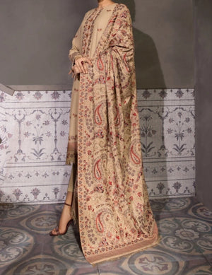 Grace W151 -Embroidered 3pc marina dress with Embroidered marina shawl.