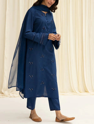 Grace S486-Embroidered 3pc lawn dress with embroidered chiffon dupatta.