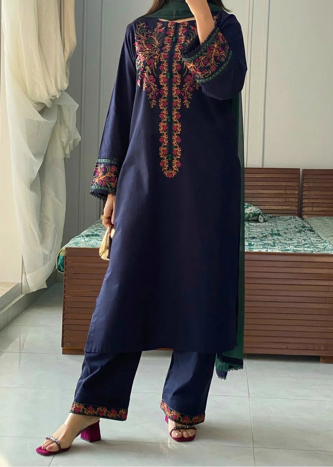Grace W942- Embroidered 2PC Khaddar Dress.