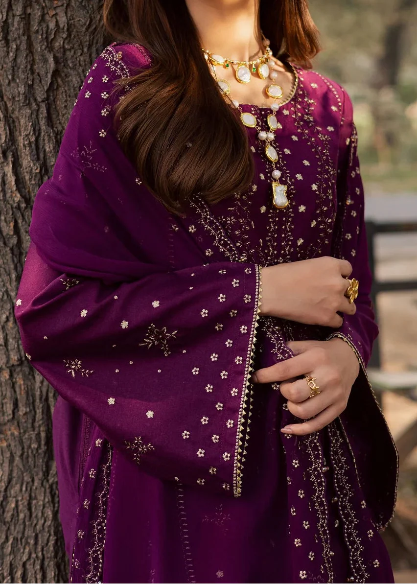 Grace Z-(S1508) - Stitched Embroidered 3pc Lawn Dress With Embroidered Chiffon Dupatta.