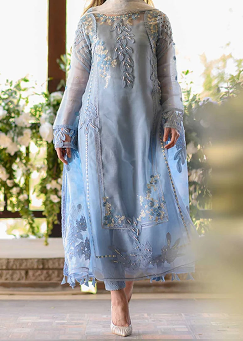 Grace S1571-Embroidered 3pc Organza Dress With Embroidered Organza Dupatta.