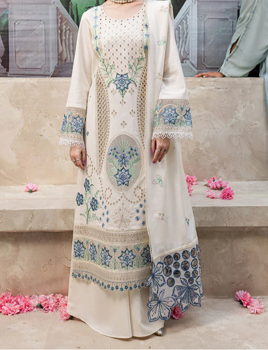 Grace S1210-Embroidered 3pc CHICKANKARI Lawn Dress With Embroidered Lawn Dupatta.