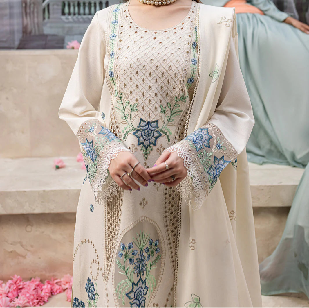 Grace S1210-Embroidered 3pc CHICKANKARI Lawn Dress With Embroidered Lawn Dupatta.