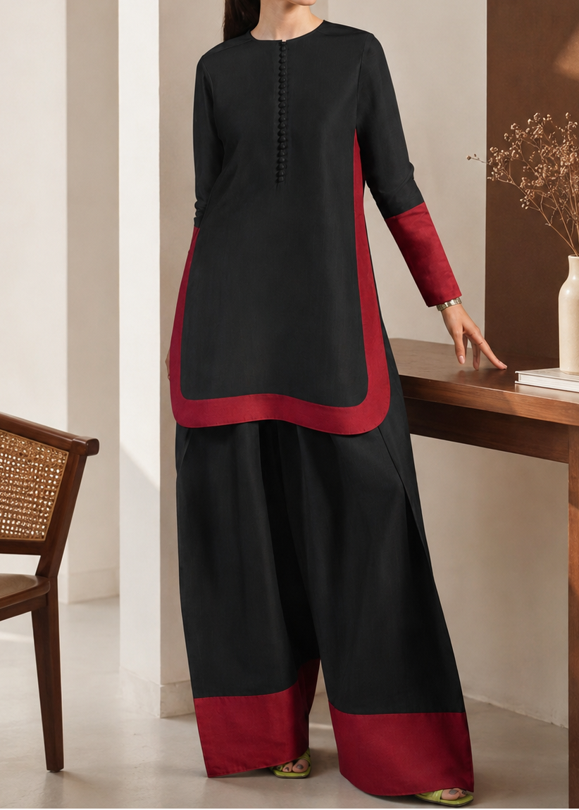 C-S 065- STITCHED 2PC LAWN CO-ORD SET.