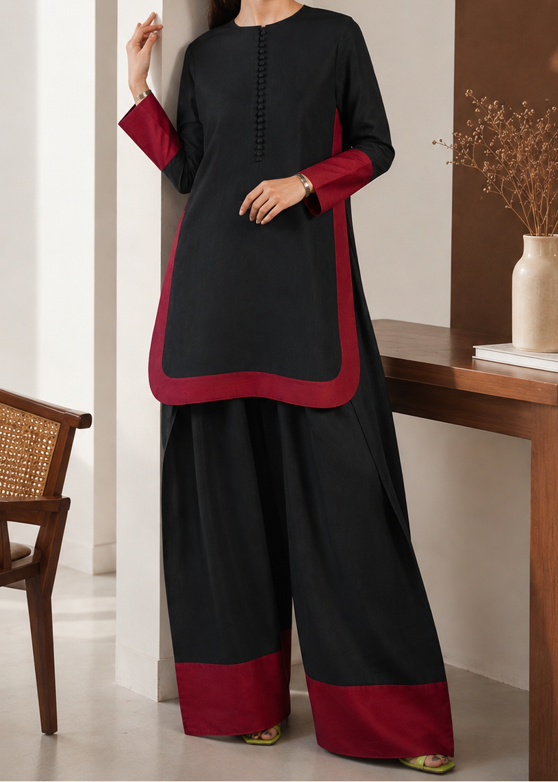 C-S 065- STITCHED 2PC LAWN CO-ORD SET.