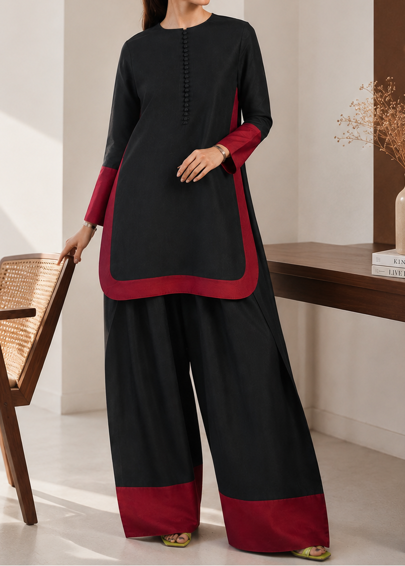 C-S 065- STITCHED 2PC LAWN CO-ORD SET.