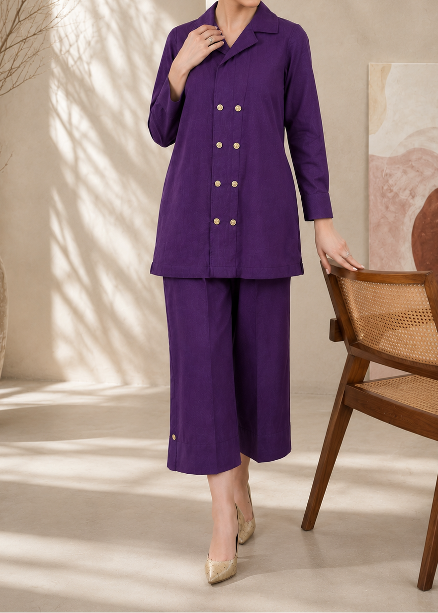 C-S 068- STITCHED 2PC LAWN CO-ORD SET.