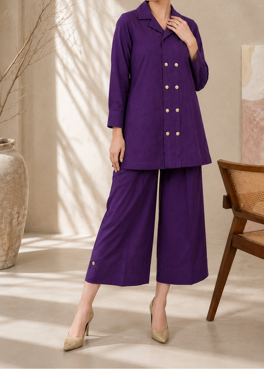 C-S 068- STITCHED 2PC LAWN CO-ORD SET.