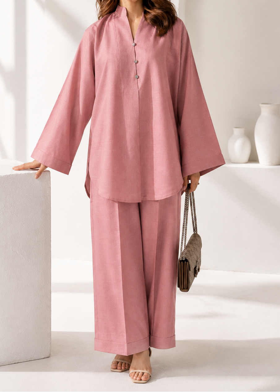 C-S 071- STITCHED 2PC LAWN CO-ORD SET.