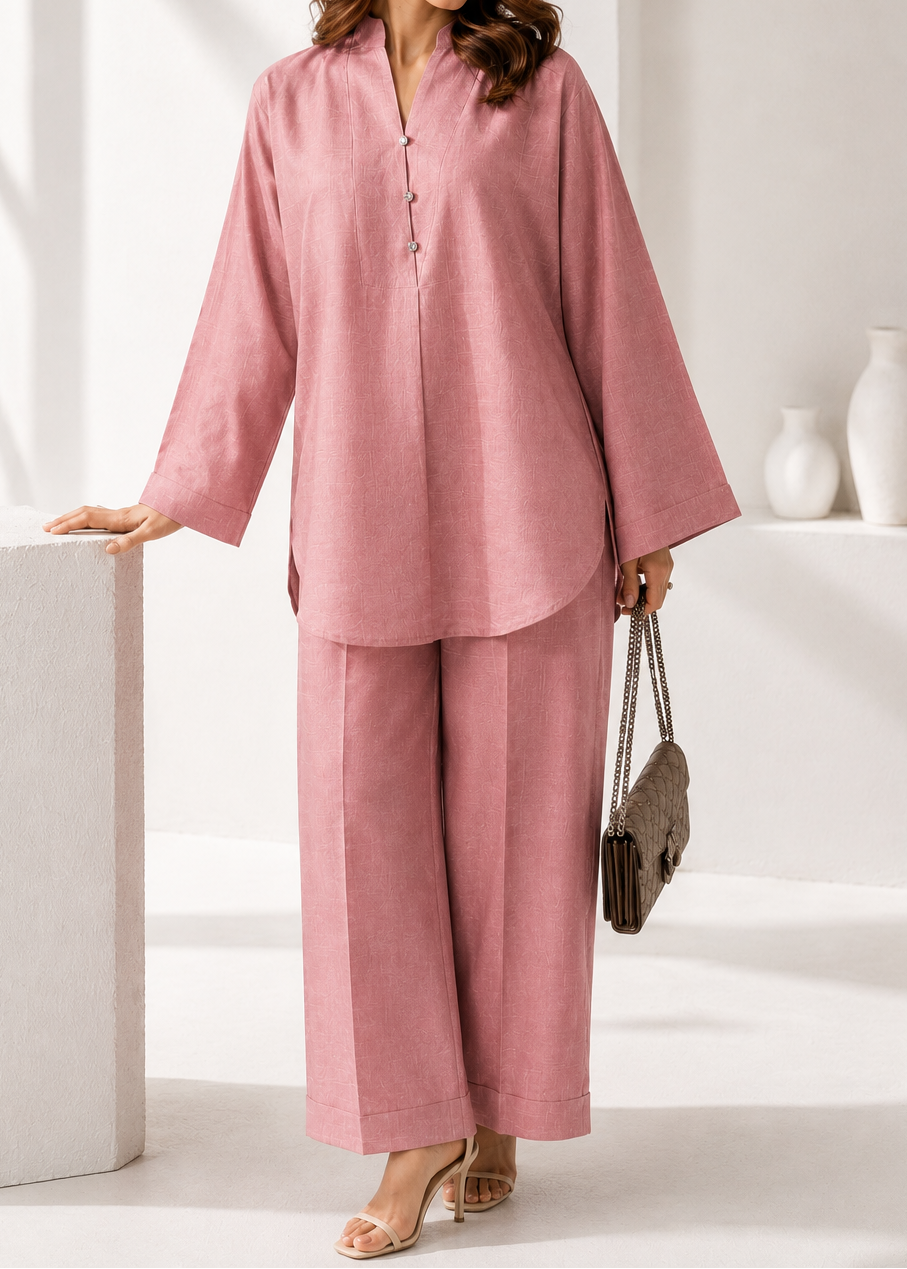 C-S 071- STITCHED 2PC LAWN CO-ORD SET.