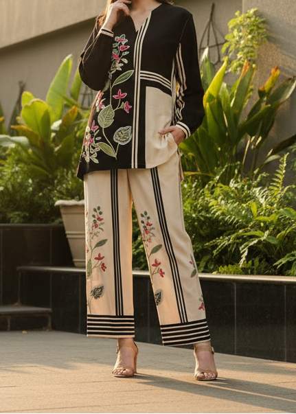 Grace W968- Digital Printed 2pc Karandi Dress.