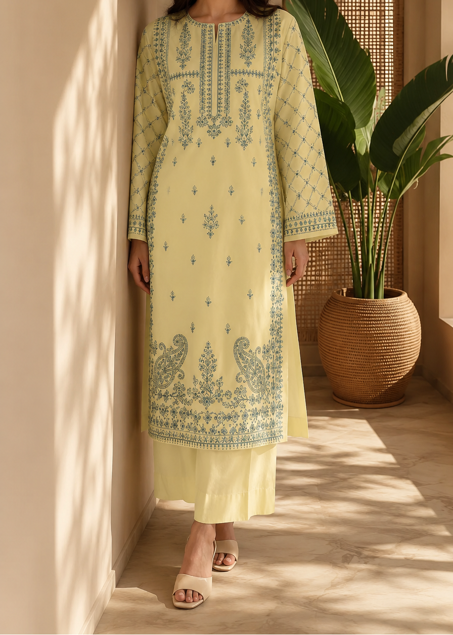 Grace S1454 -Embroidered 2pc lawn dress