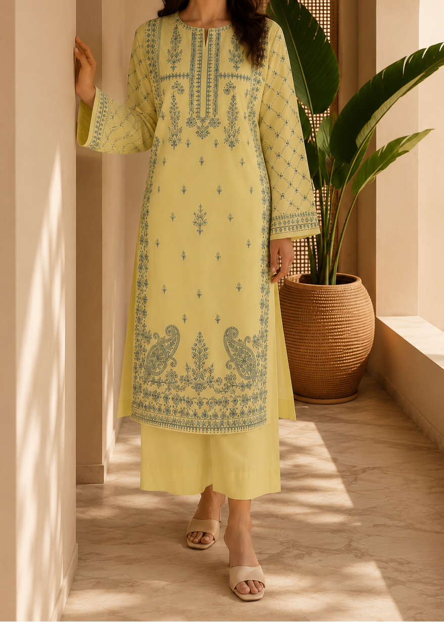 Grace S1454 -Embroidered 2pc lawn dress