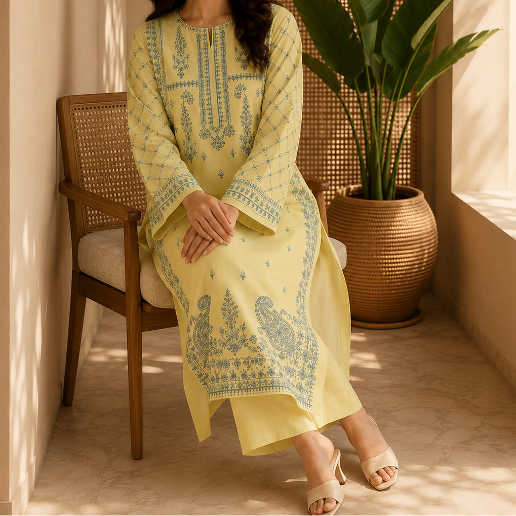 Grace S1454 -Embroidered 2pc lawn dress