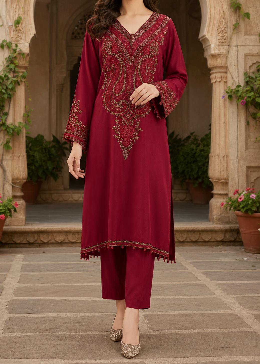 Grace W1091 - Embroidered 2pc Marina Dress.