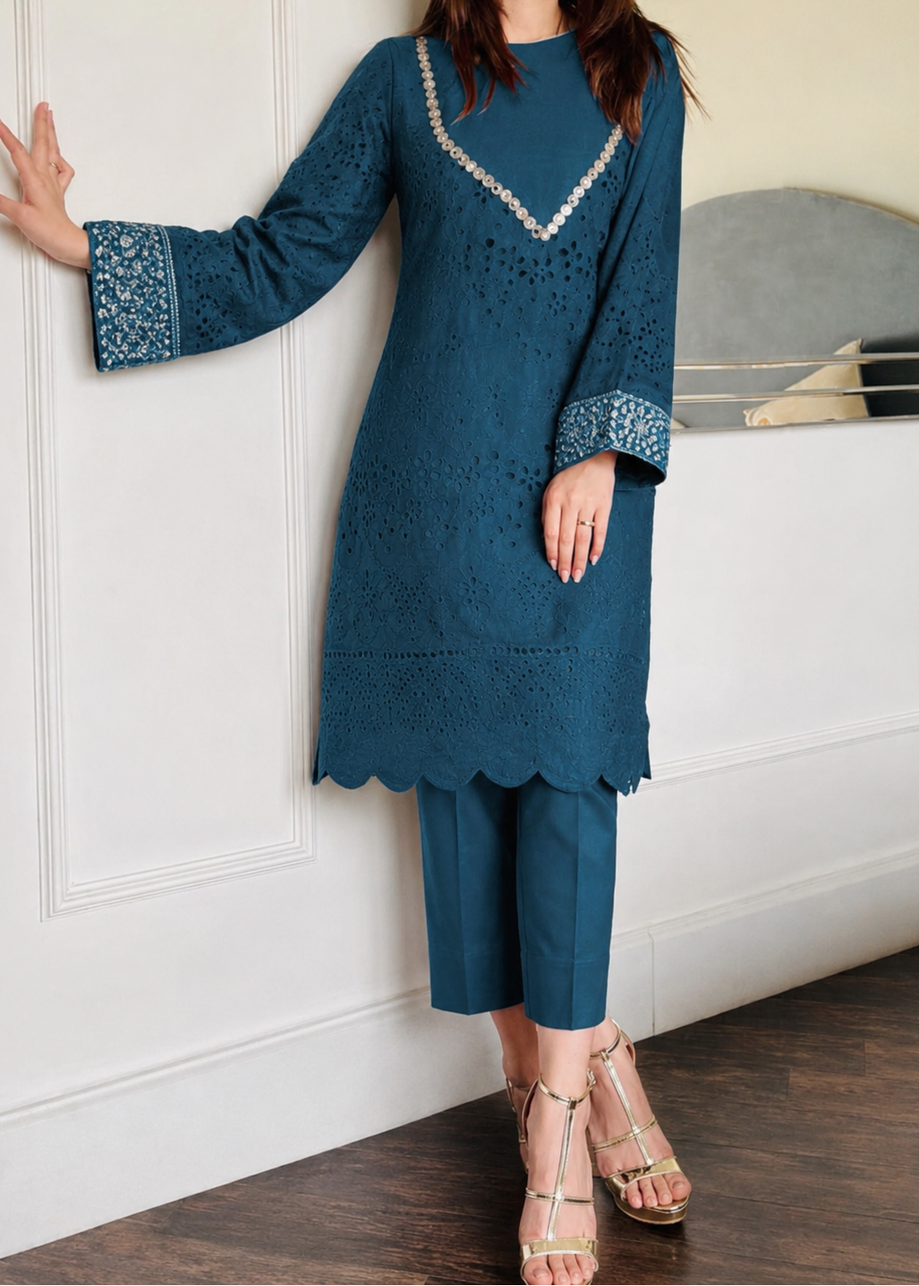 Grace S1526 -Embroidered 2pc lawn dress.