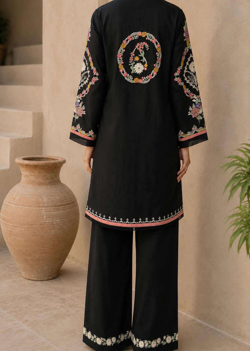 Grace Z-(Shanaya) - Stitched Embroidered 2pc lawn dress