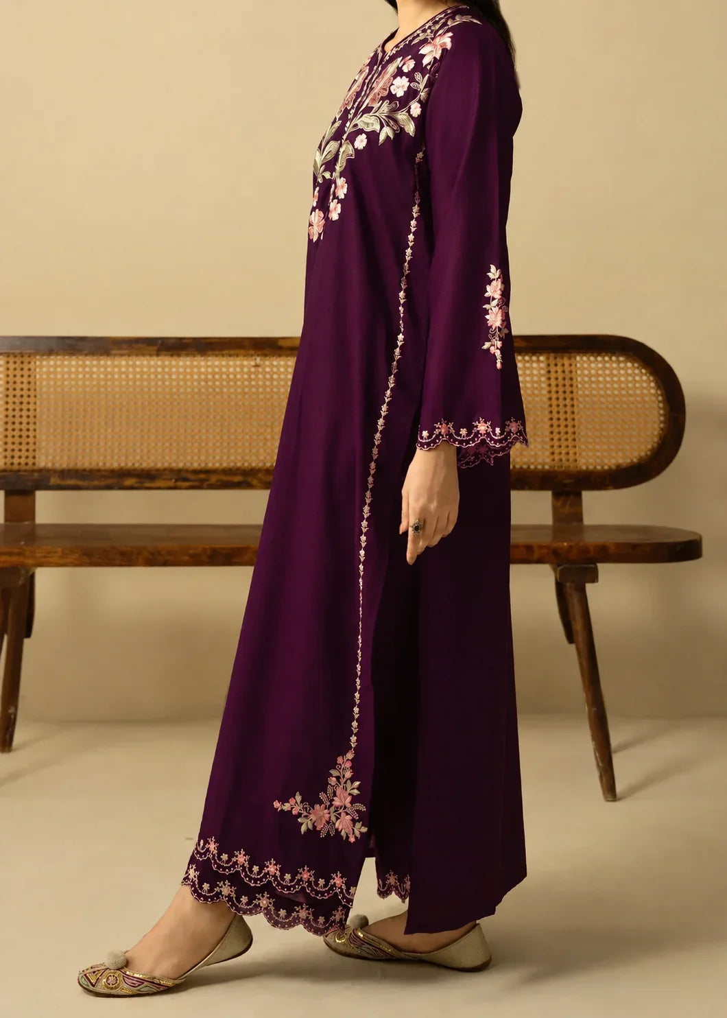 Grace Z-(W1034) - Stitched Embroidered 2pc Marina Dress.