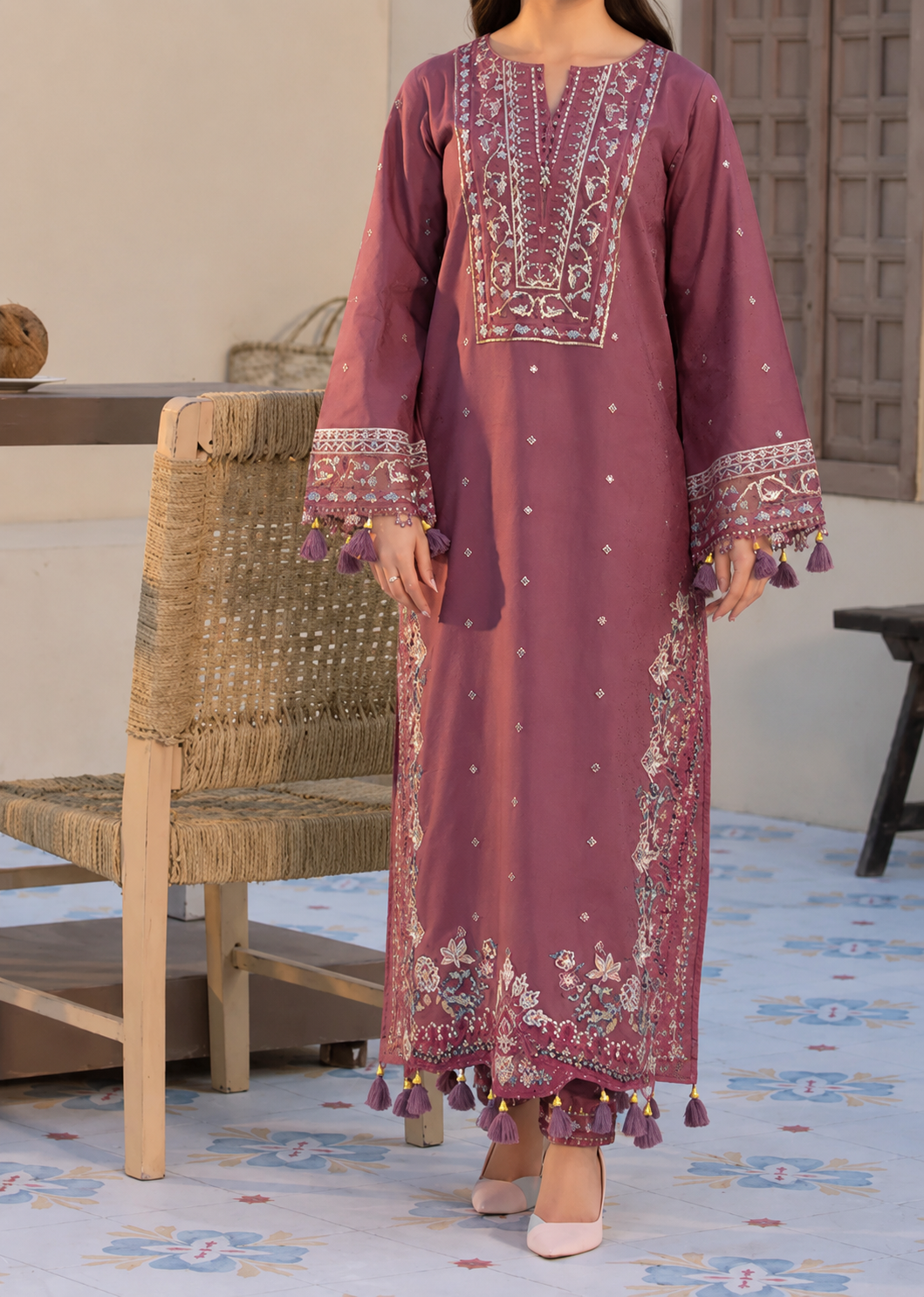 Grace S1480 - Embroidered 2pc lawn dress.