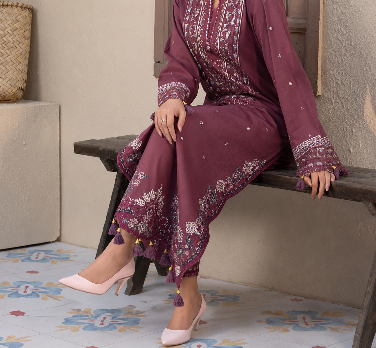 Grace S1480 - Embroidered 2pc lawn dress.