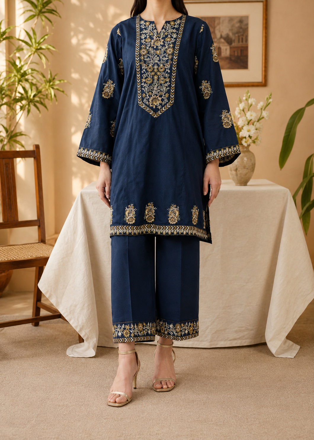 Grace S1487 -Embroidered 2pc lawn dress.