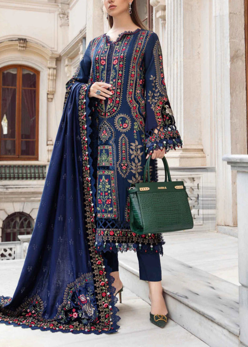 Grace W615-Embroidered 3pc Marina Dress With Embroidered Shawl.