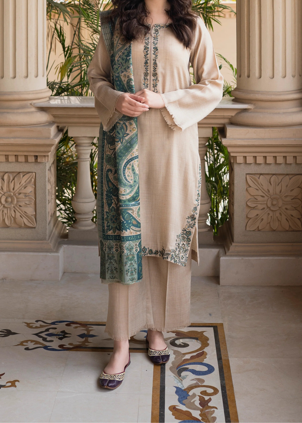 Grace S1394 - Embroidered 3pc Lawn Dress With Printed Lawn Dupatta.