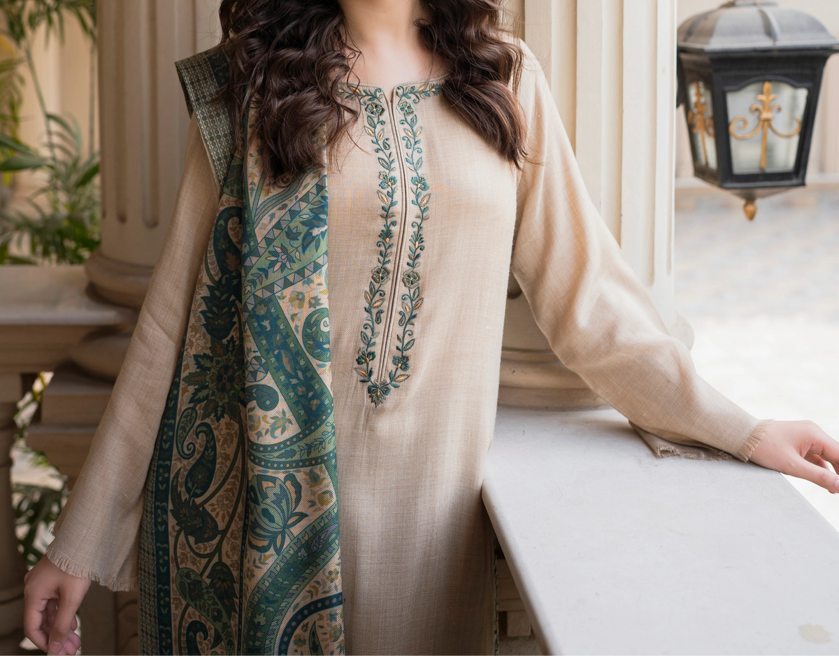 Grace S1394 - Embroidered 3pc Lawn Dress With Printed Lawn Dupatta.
