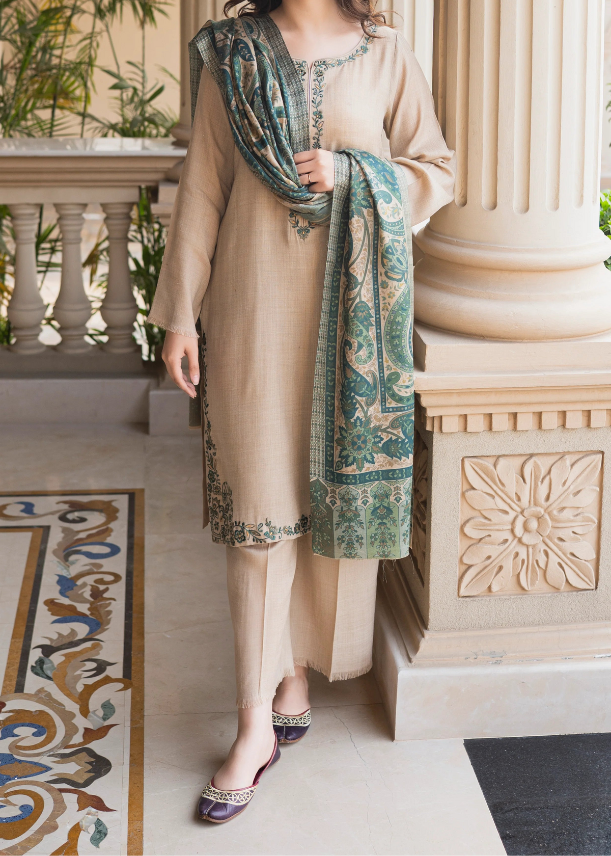 Grace S1394 - Embroidered 3pc Lawn Dress With Printed Lawn Dupatta.