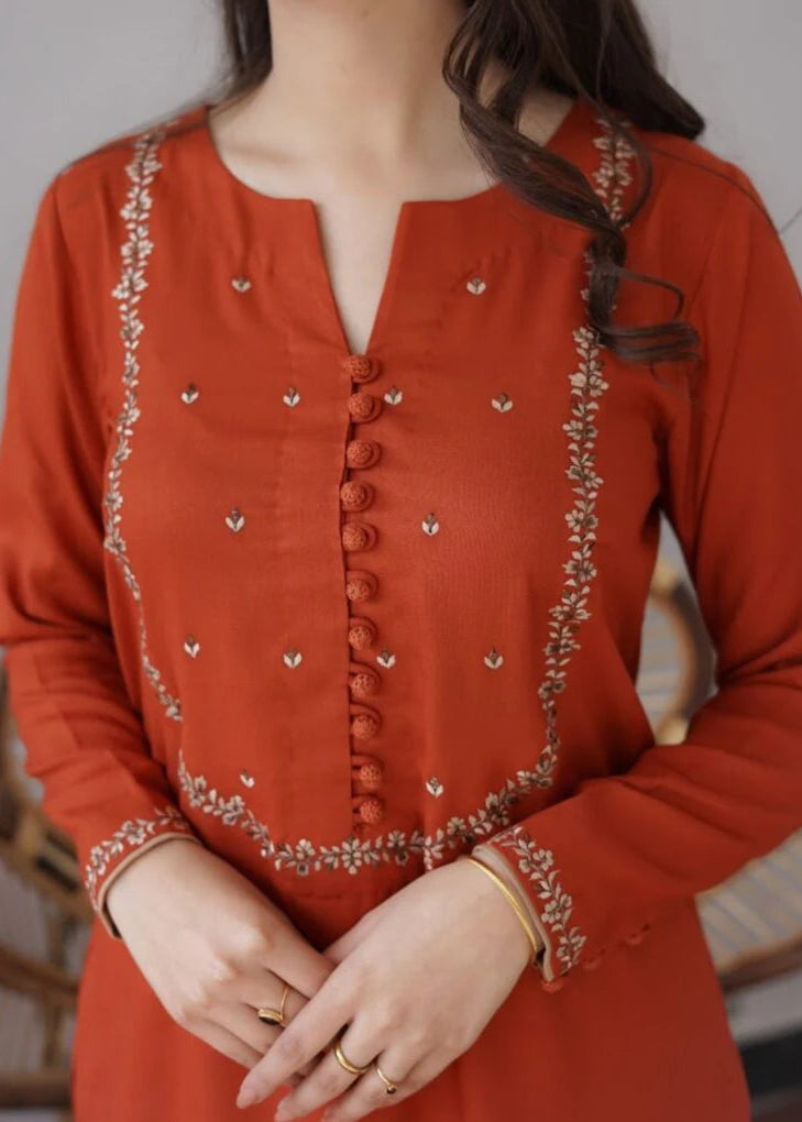 Grace Z-(S248) - Stitched Embroided 2pc lawn dress