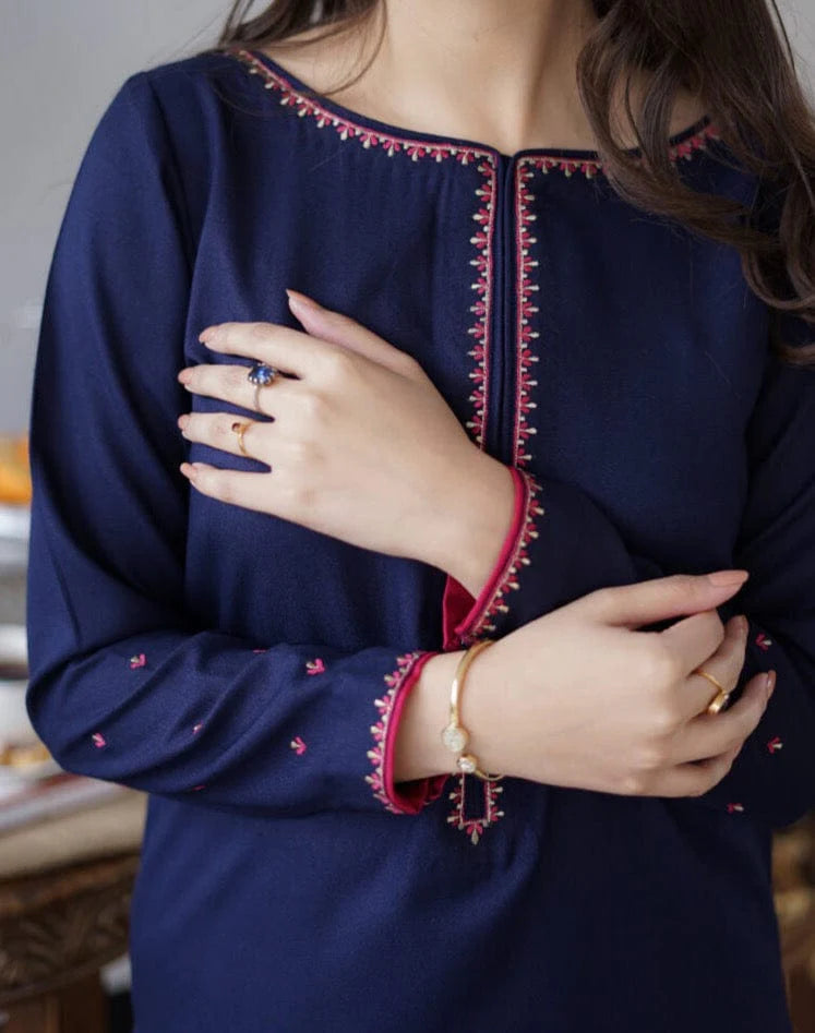 Grace Z-(W526 )- Stitched Embroidered 3pc marina dress with embroidered marina dupatta.