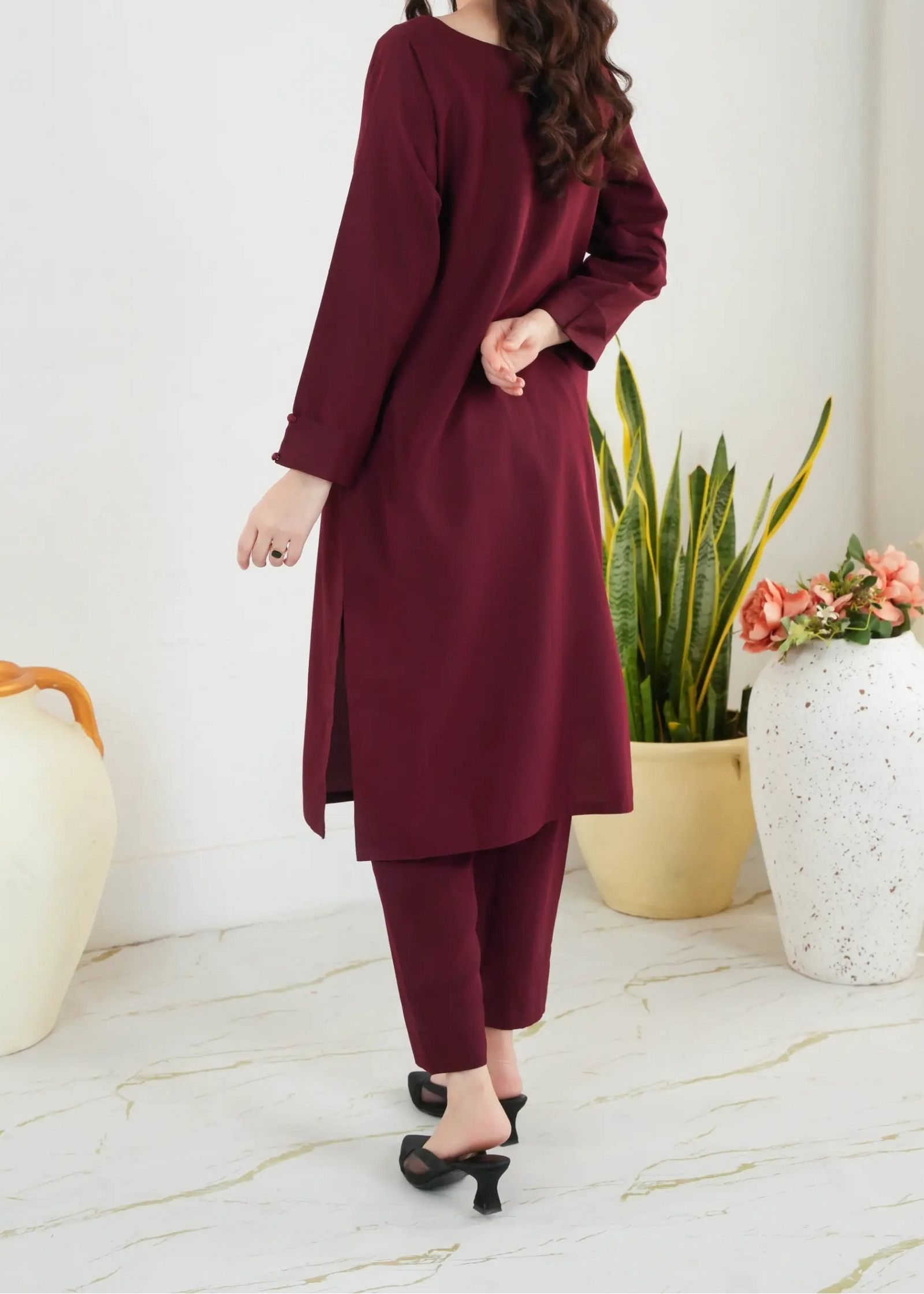 C-S 024- STITCHED 2PC DHANAK CO-ORD SET.