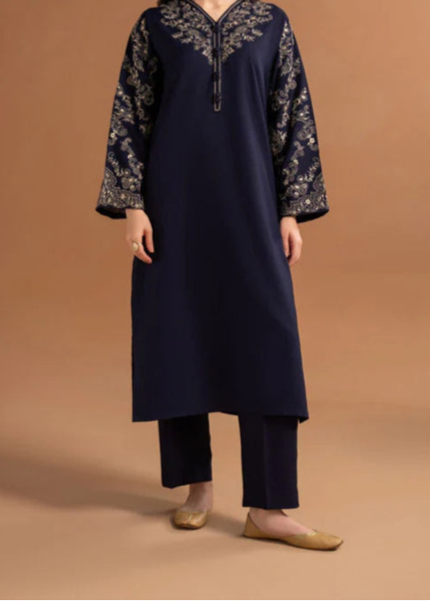 Grace W686- Embroidered 2pc Linen dress