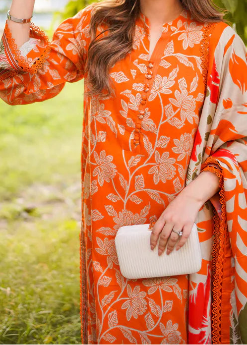 Grace W881 - Digital Printed 3pc Karandi Dress With Digital Printed Karandi Shawl.