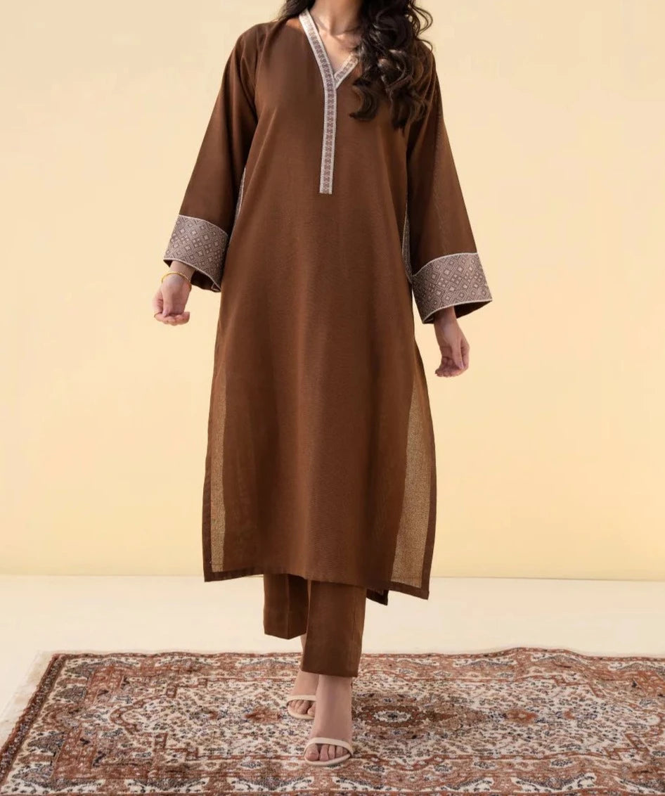 Grace W371- Embroidered 2pc Linen dress - gracestore.pk Grace W371- Embroidered 2pc Linen dress - gracestore.pk
