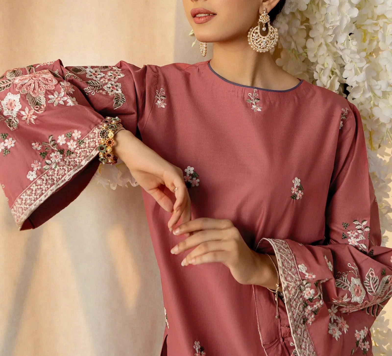 Grace Z-(W549) - Stitched Embroidered 2Pc Marina Dress.