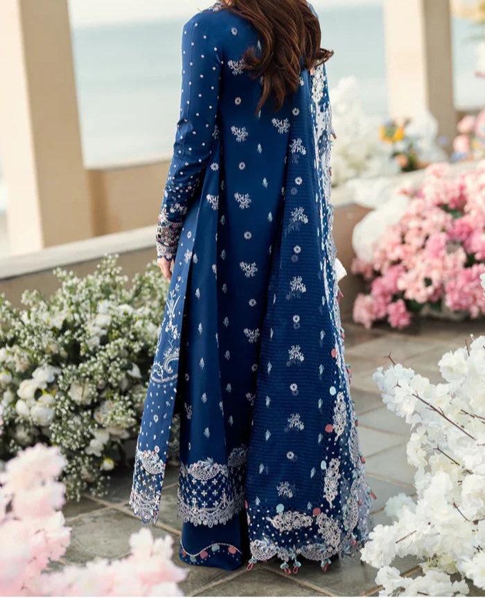 Grace S1239-Embroidered 3pc CHIKANKARI Lawn Dress With Embroidered CHIKANKARI Organza Dupatta.