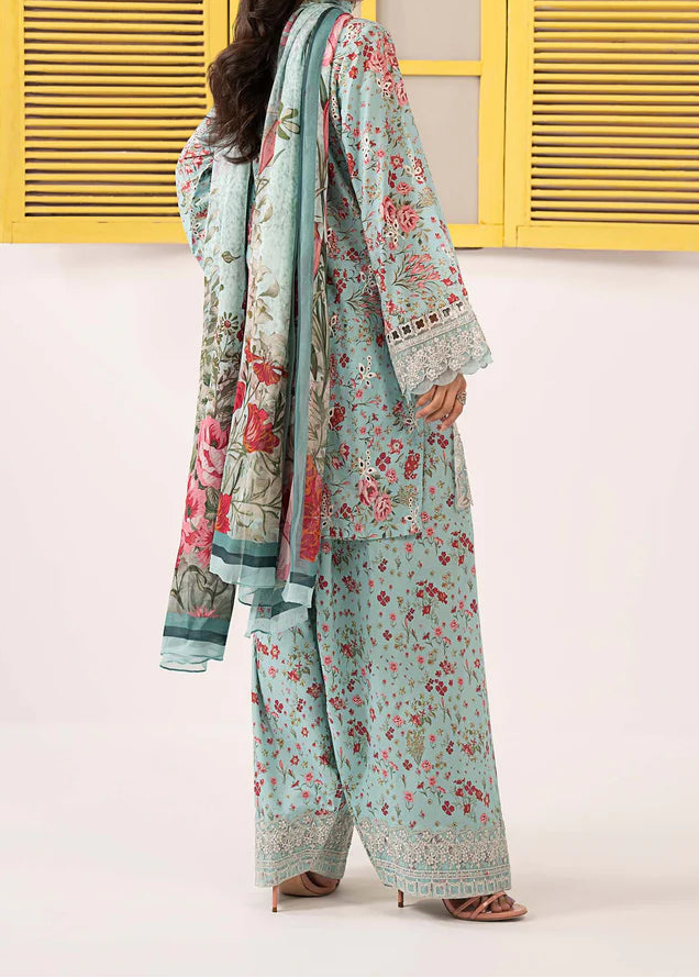 Grace S1367 - Printed & Embroidered 3pc Lawn Dress With Embroidered Sequence Chiffon Dupatta.