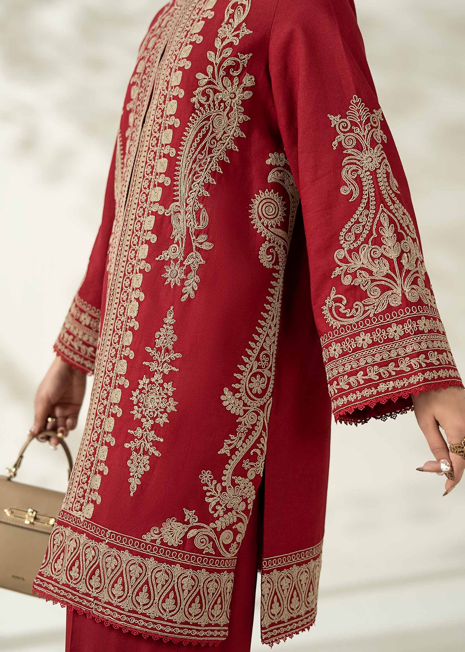 Grace Z-(W846) - Stitched Embroidered 2pc Marina Dress