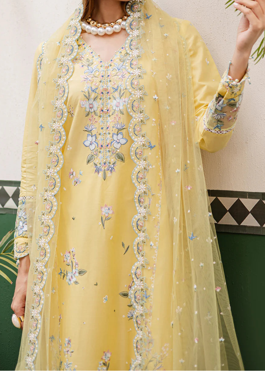 Grace S1409 - Embroidered 3pc Lawn Dress With Embroidered Organza Dupatta.