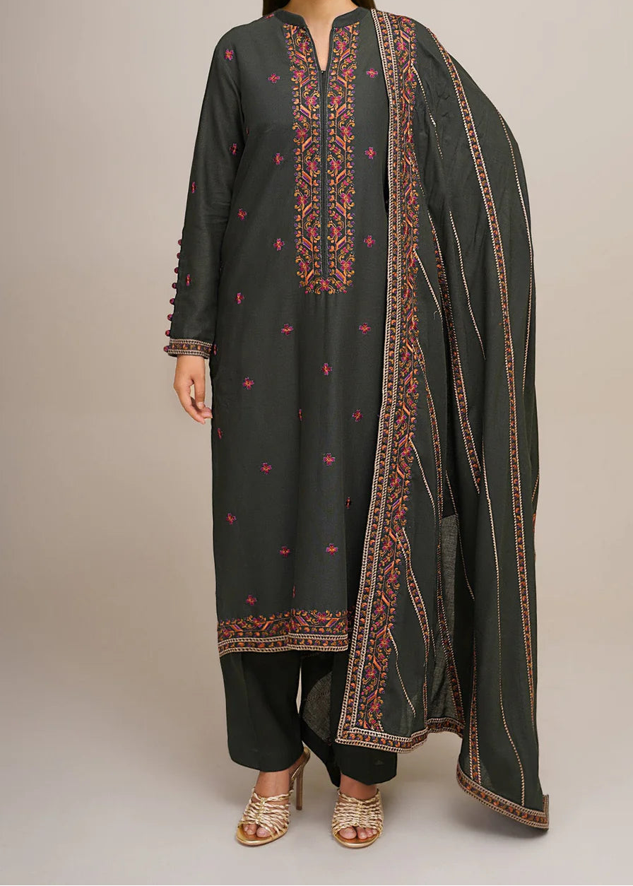 Grace W980-Embroidered 3pc Marina Dress With Embroidered Marina Shawl.