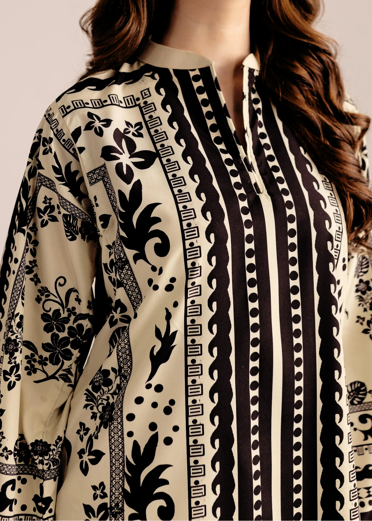 Grace W925 - Digital Printed 2pc Silk Dress.