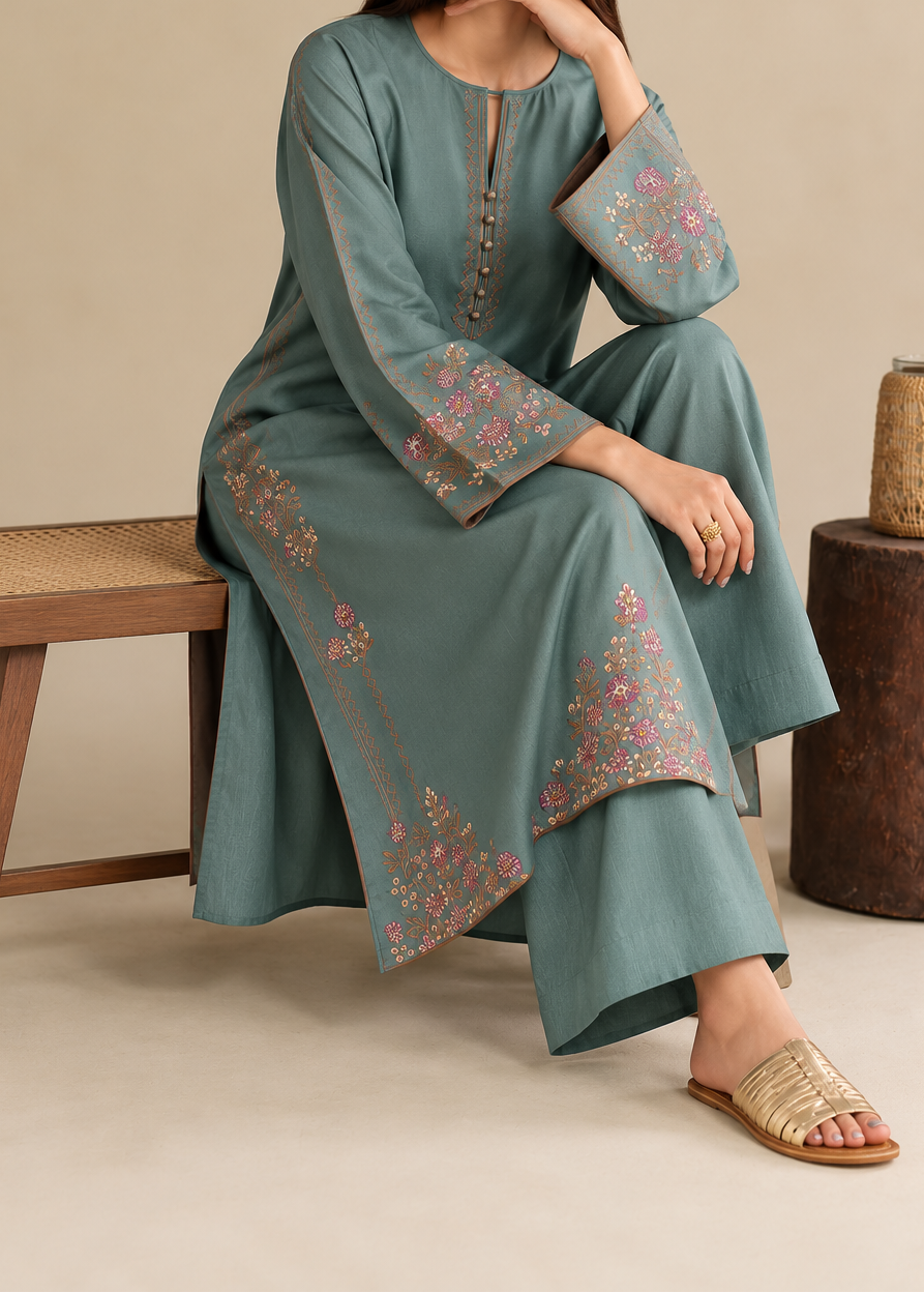 Grace S1639-Embroidered 2pc Lawn Dress.