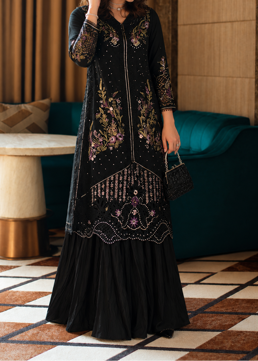 Grace S1637-Embroidered Sequence 2pc CUTWORK Lawn Dress